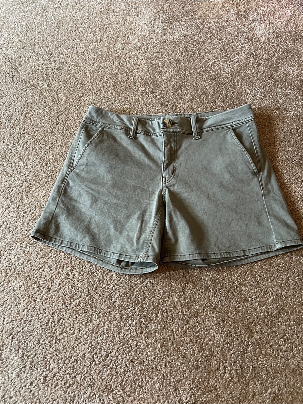 American Eagle Outfitters Olive Green Casual Bermuda Shorts